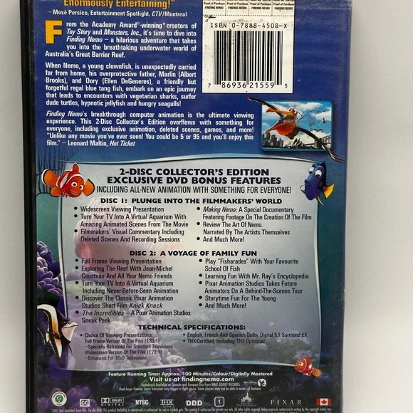 Finding Nemo DVD - Picture 2 of 4